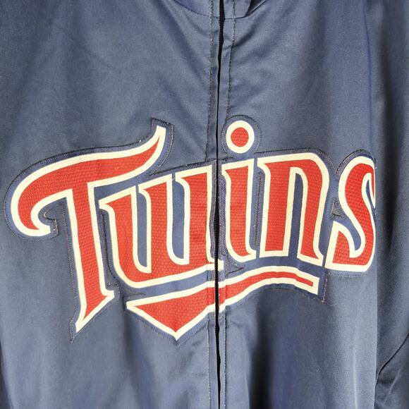 Vintage Minnesota Twins Men's Majestic Dug Out Jacket Size Large Blue MLB - Picture 2 of 13